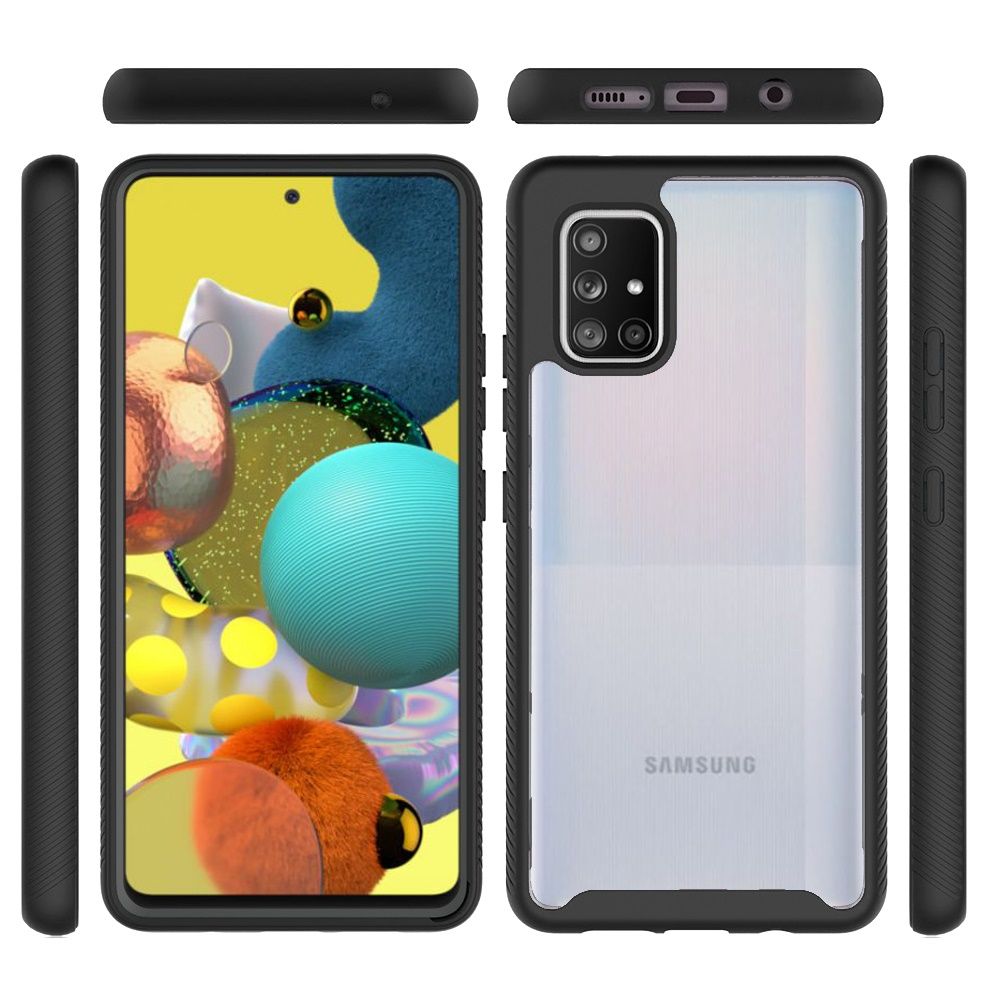 Galaxy A51 5G Shockproof Heavy Duty Bumper Case - Clear/Black (10350)