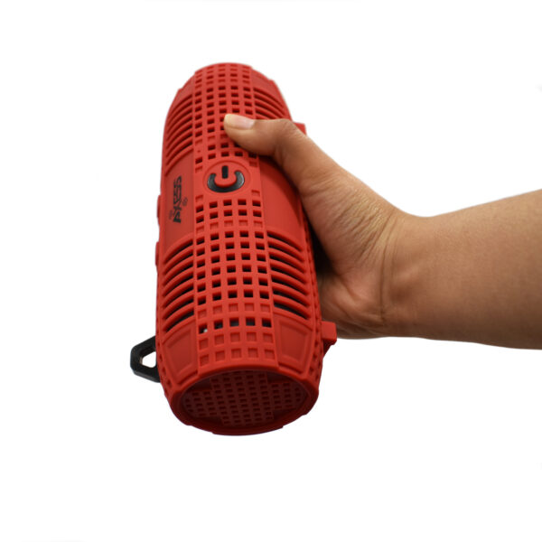 AXESS SPBW1047 Bluetooth IPX7 Waterproof Speaker with Rugged Silicon Body- Red (65)