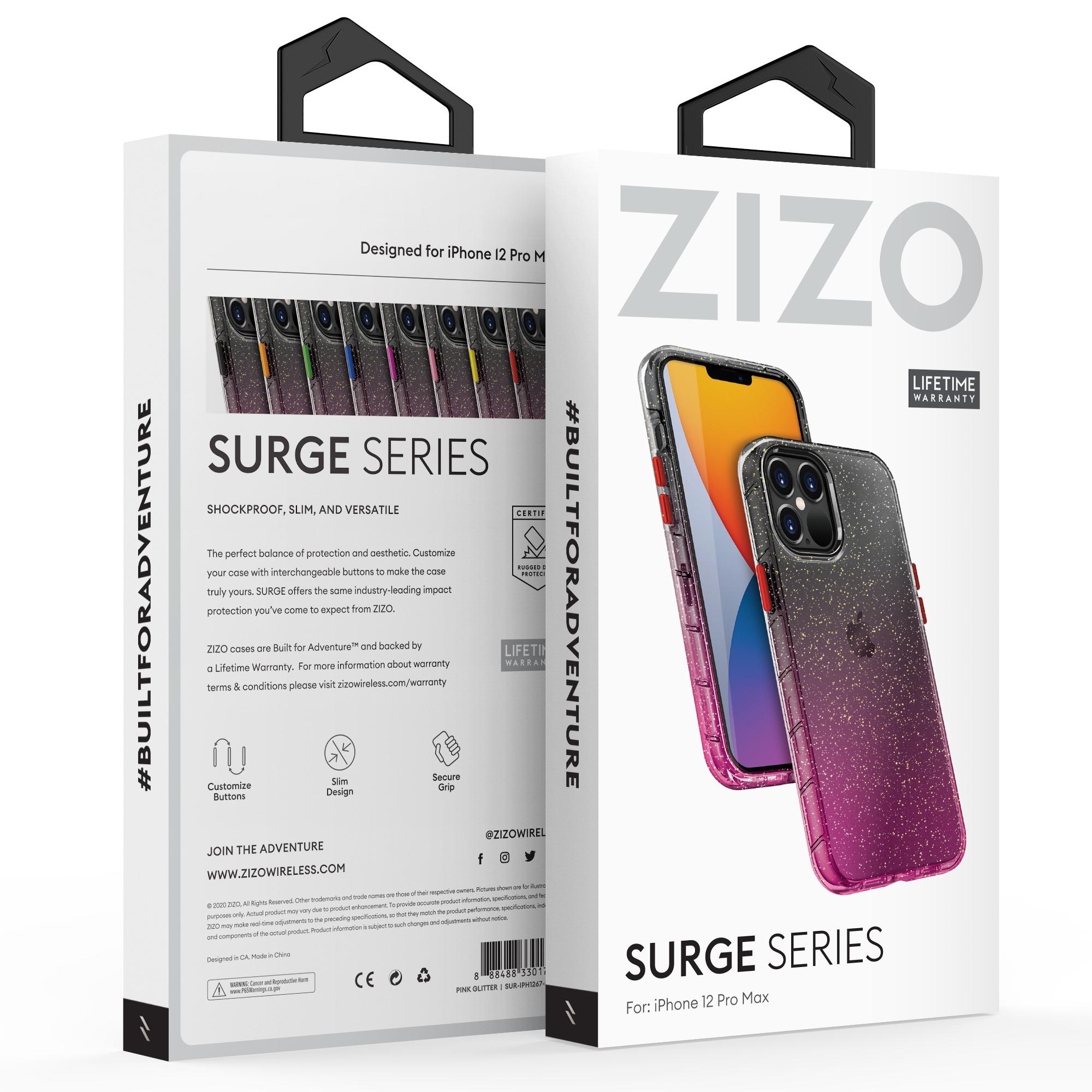 iPhone 12 Pro Max 6.7 ZIZO Surge Series Case – Pink Glitter (110112)