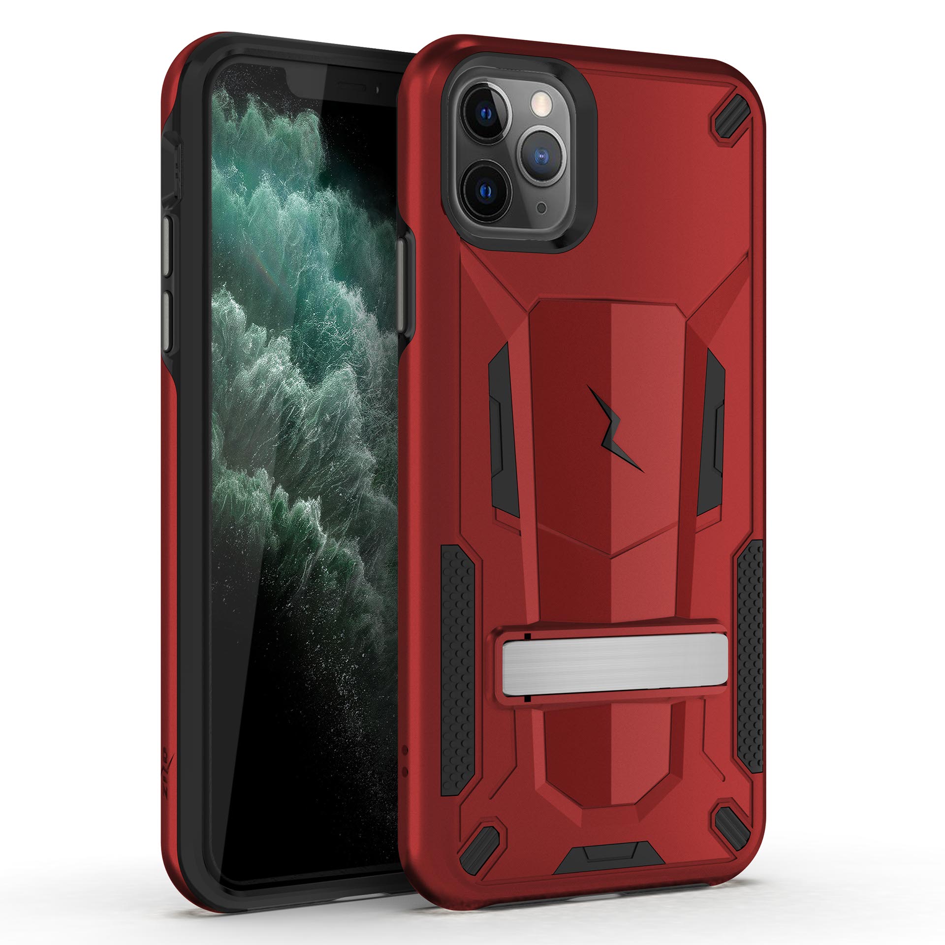 IPHONE 11 PRO MAX ZIZO TRANSFORM CASE W/ BUILT-IN KICKSTAND - RED (9932)