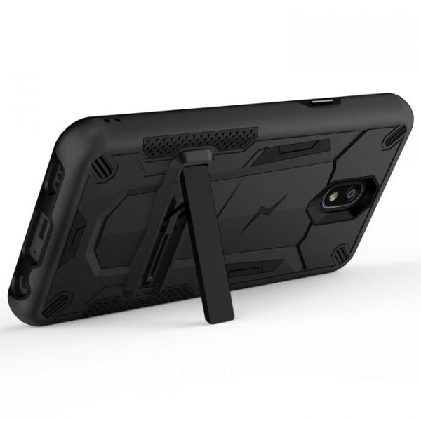 LG Escape Plus - Zizo Transform Case w/ UV Coated PC TPU Layers & Built-In Kickstand - Black (116)