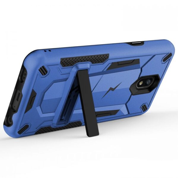 LG Escape Plus - Zizo Transform Case w/ UV Coated PC TPU Layers & Built-In Kickstand - Black / Blue (114)