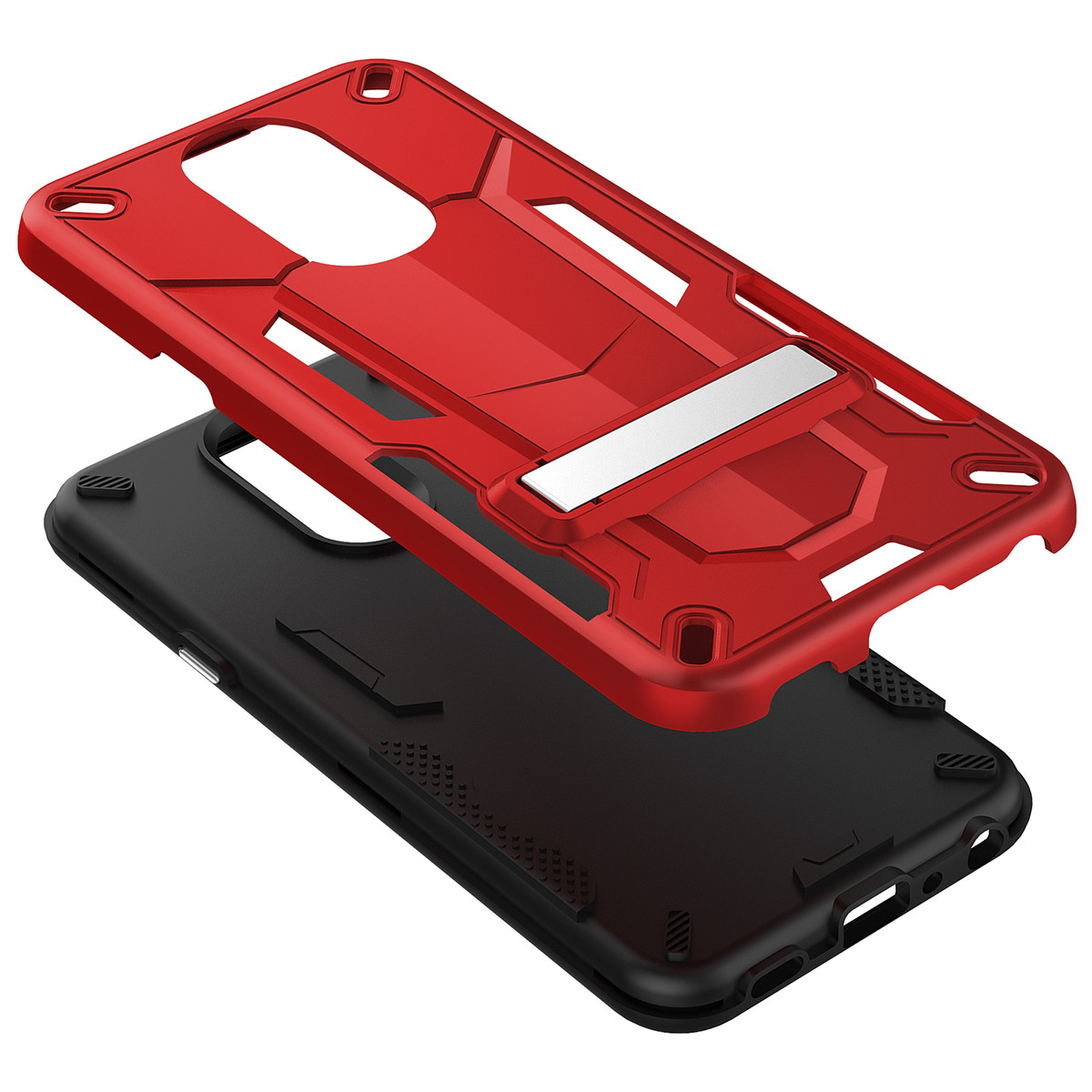 LG K40 / LG Harmony 3 Case - Transm Series by Zizo with Kickstand and UV Coated PC/TPU Layers - Red (4518)