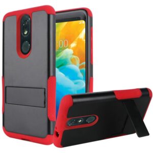 LG Stylo 5 Tough Snap-on Rugged Kickstand Hybrid - Black/Red (846)