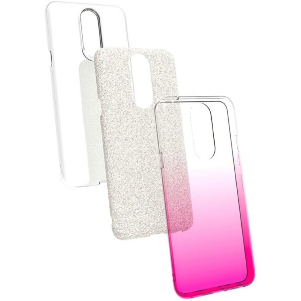 LG Stylo 5 Two Tone Glitter Hybrid - Hot Pink (803)
