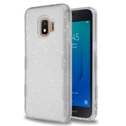 Galaxy J2 Pure TPU+PC Hybrid Shining Bling Glitter Case Protective Cover - Black (588)