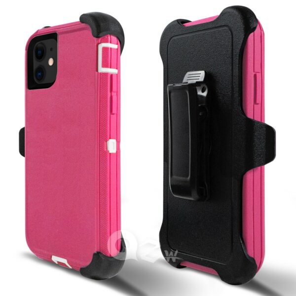 APPLE IPHONE 11 6.1" DEFENDER CASE WITH CLIP - PINK (9529)