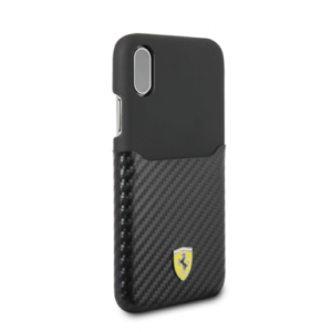 iPhone X & iPhone XS Ferrari PU leather with PU Carbon Fiber Card Slot(129)