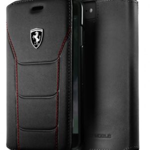iPhone 8/7 Ferrari Genuine Quilted Leather Heritage Wallet Black(329)