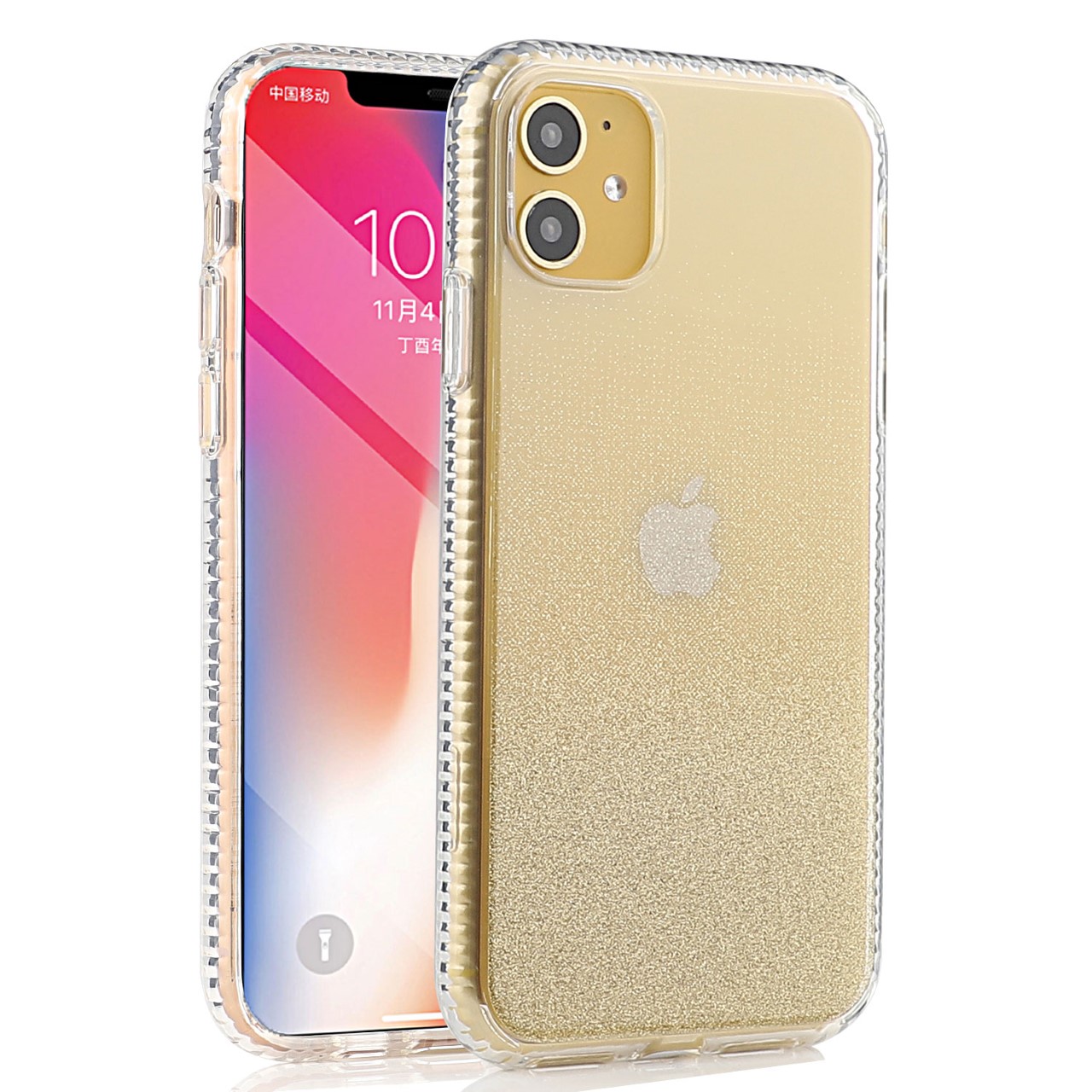 iPhone 11 New luxury two tone charming color phone case - Clear/Yellow (4889)