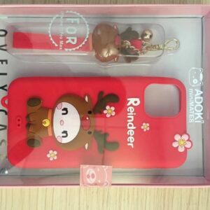 LOFTER Nice Girls Phone Cases A Gift Set Covers Cute 3D Reindeer Flower Silicone TPU Wrist Lanyard Strap For iPhone 7P/8P (4814)