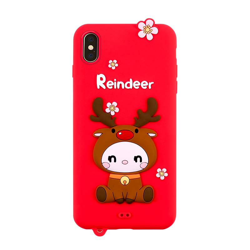 LOFTER Nice Girls Phone Cases A Gift Set Covers Cute 3D Reindeer Flower Silicone TPU Wrist Lanyard S