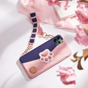 LOFTER CAT PAW CASE WITH SOFT SILICON AND LANYARD FOR iPHONE 11 Pro Max (4838)